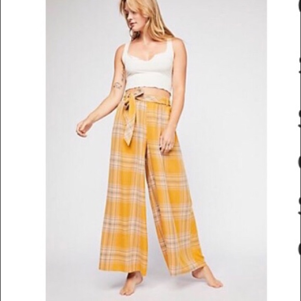 Free People Plaid Pajama Pants